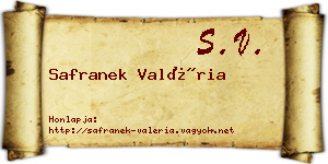 Safranek Valéria névjegykártya